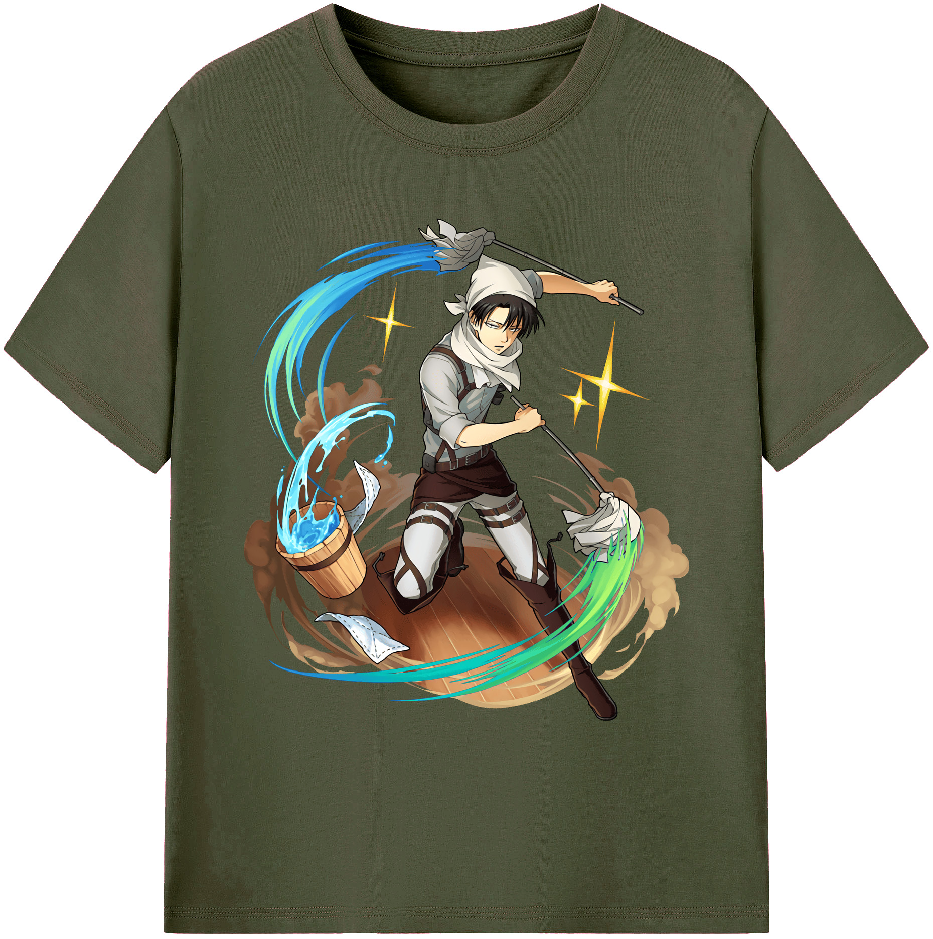 （画像用） 進撃の巨人 リヴァイ·アッカーマン Attack on Titan Levi Ackerman 綿100％ メンズ半袖Tシャツ｜肌触りやわらか＆通気性